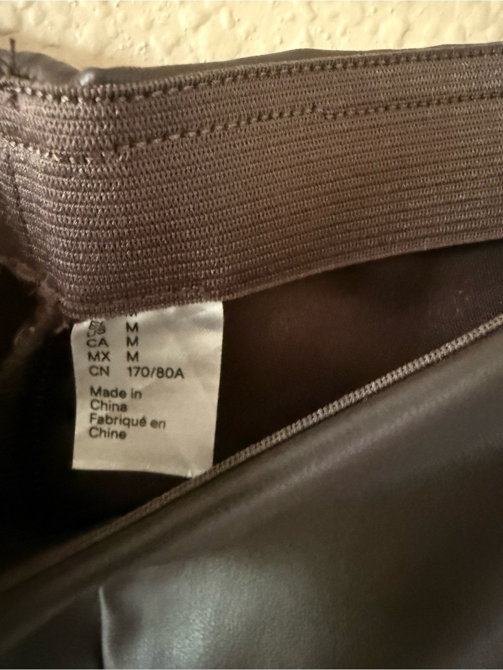 H&M Brown Faux Leather Straight-Leg Pants - Picture 4 of 7